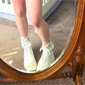 White platform boot sneakers